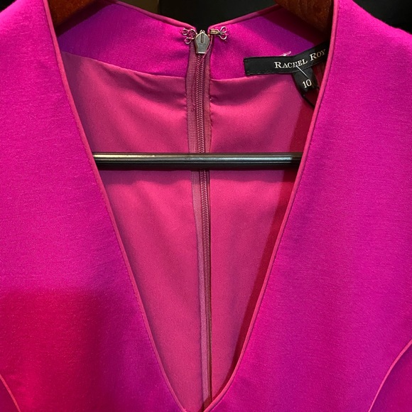 RACHEY ROY Dress Fuschia/Pink Deep V-Neck Midi Size10 - Picture 3 of 15